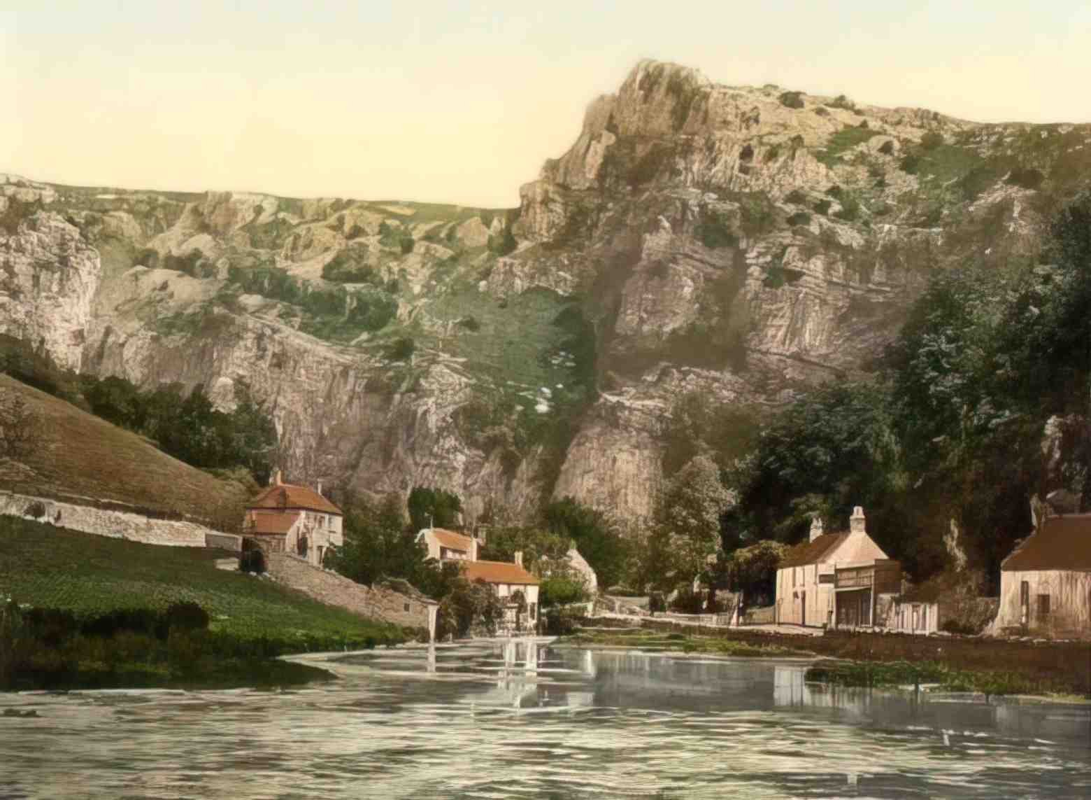 Somerset Cheddar Cliffs II Vintage A4 Photo Print