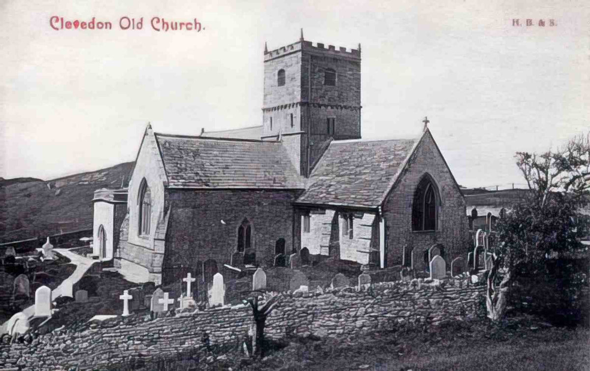 Somerset Clevedon Old Church Vintage A4 Photo Print