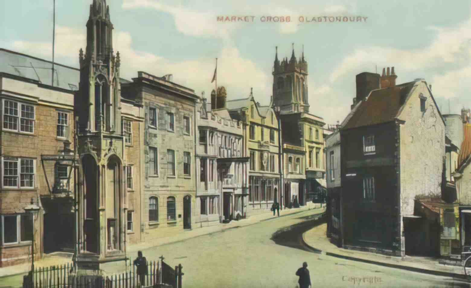 Somerset Glastonbury Market Cross Vintage A4 Photo Print
