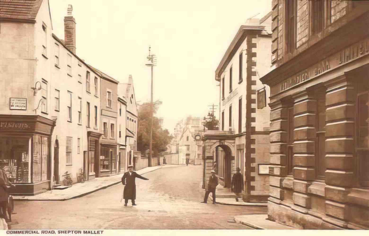 Somerset Shepton Mallet Commercial Road 1024 Vintage A4 Photo Print