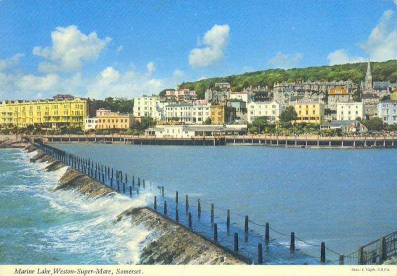 Somerset Weston Super Mare Marine Lake vintage old A4 Photo Print