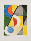 Sonia Delaunay abstract composition with triangles and semicircles A4 Photo Print