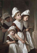 Sophie Gengembre Anderson foundling girls at prayer in the chapel CROP A4 Photo Print