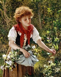 Sophie Gengembre Anderson picking honeysuckle Art A4 Photo Print