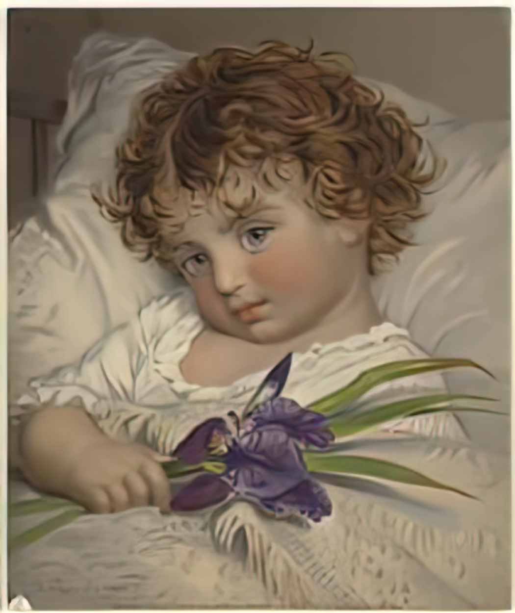 Sophie Gengembre Anderson prattling primrose Art A4 Photo Print