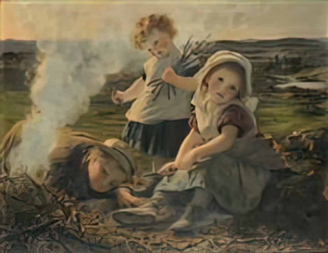 Sophie Gengembre Anderson the bonfire Art A4 Photo Print
