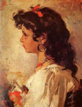 Sorolla Joaquin Cabeza De Italiana A4 Photo Print