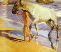 Sorolla Joaquin El Bano Del Caballo A4 Photo Print