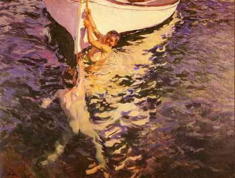 Sorolla Joaquin El Bote Blanco A4 Photo Print
