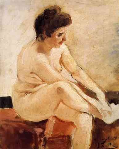 Sorolla Y Bastida Joaquin Seated Nude A4 Photo Print