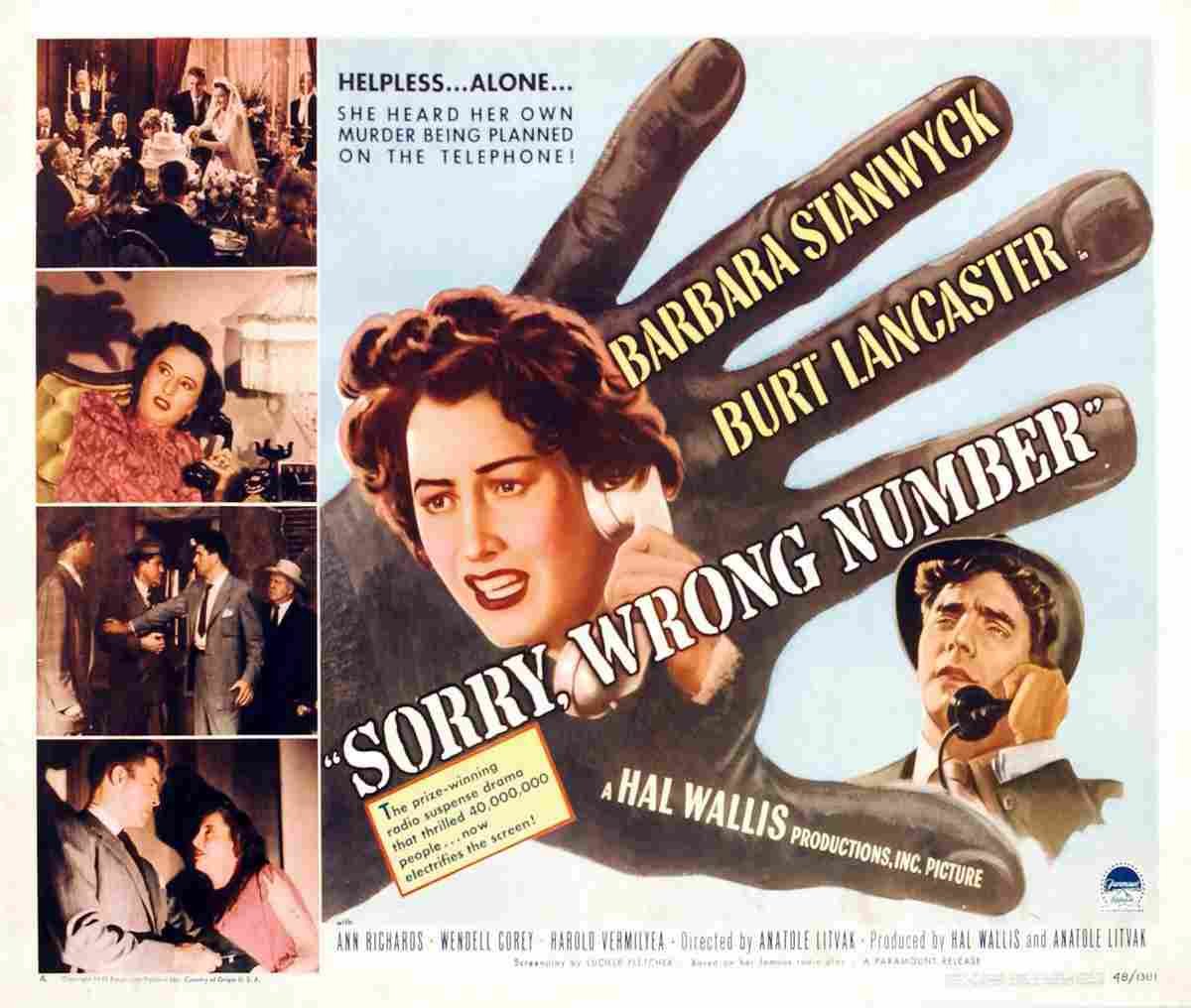 Sorry Wrong Number 02  film star poster A4 Photo Print