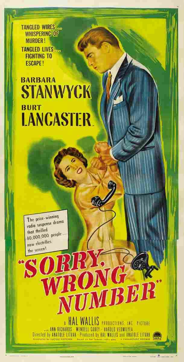Sorry Wrong Number 04  film star poster A4 Photo Print