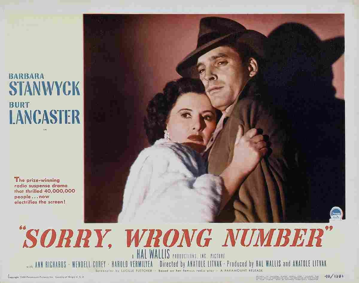 Sorry Wrong Number 05  film star poster A4 Photo Print