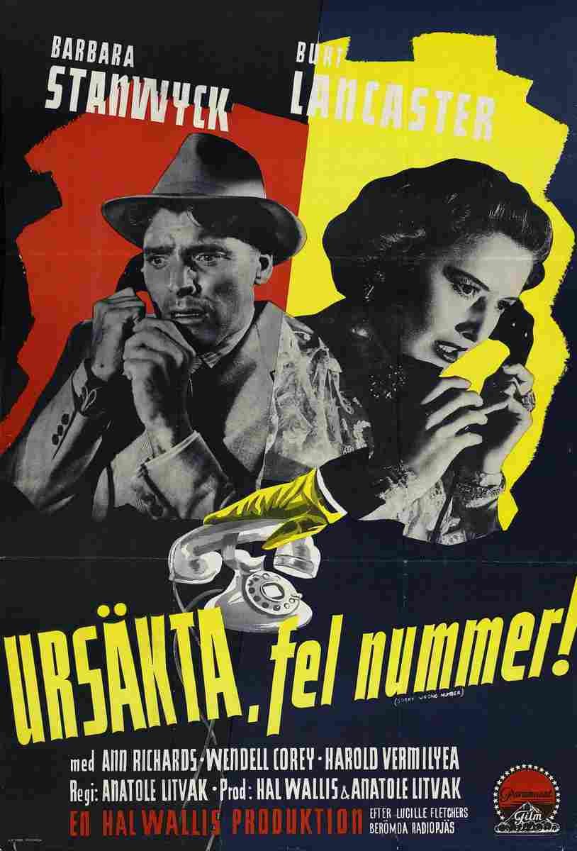 Sorry Wrong Number 13  film star poster A4 Photo Print
