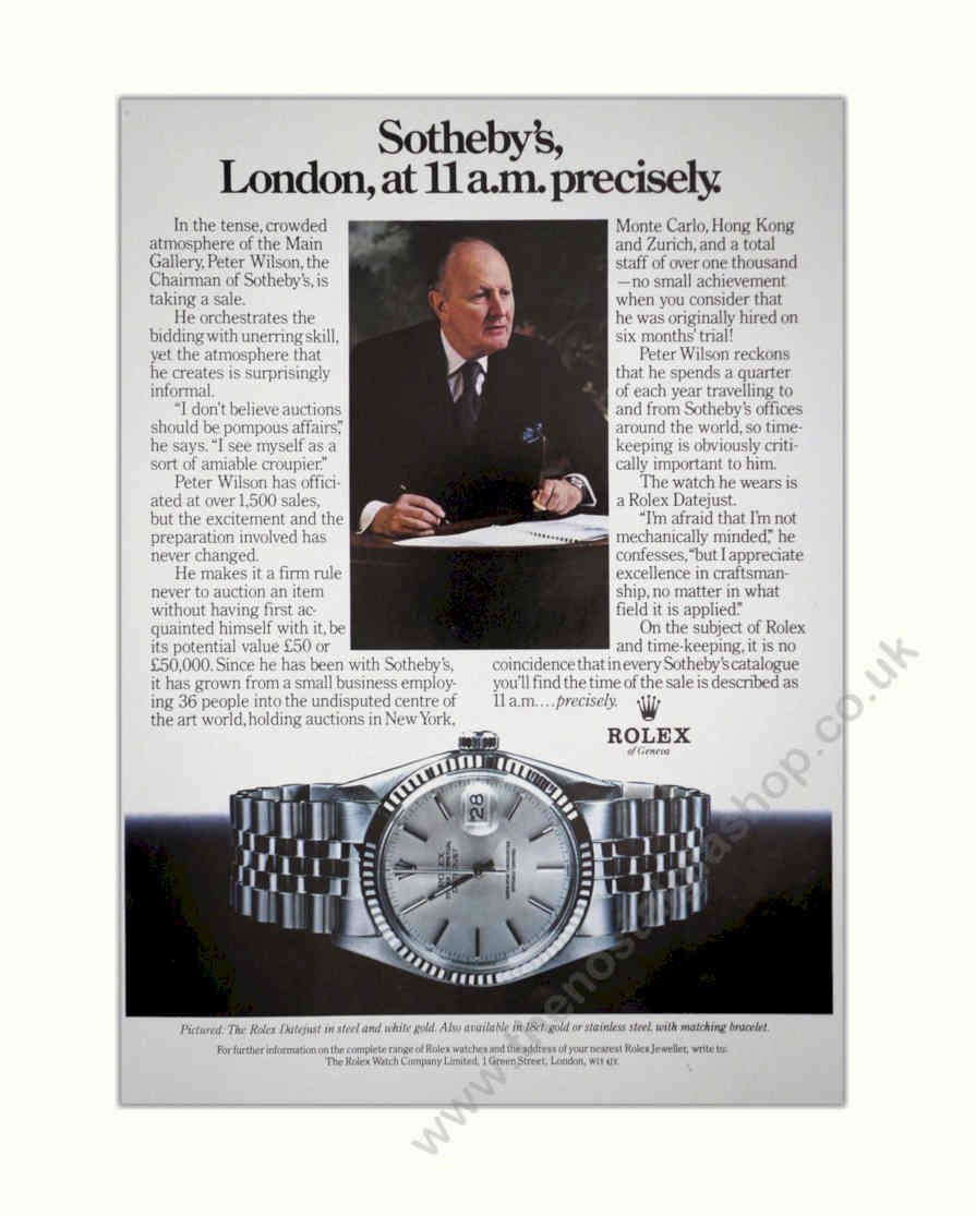Sothebys Datejust Wilson Vintage Retro Advert Poster A4 Photo Print