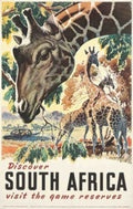 South Africa Giraffes Vintage Retro Advert Poster A4 Photo Print