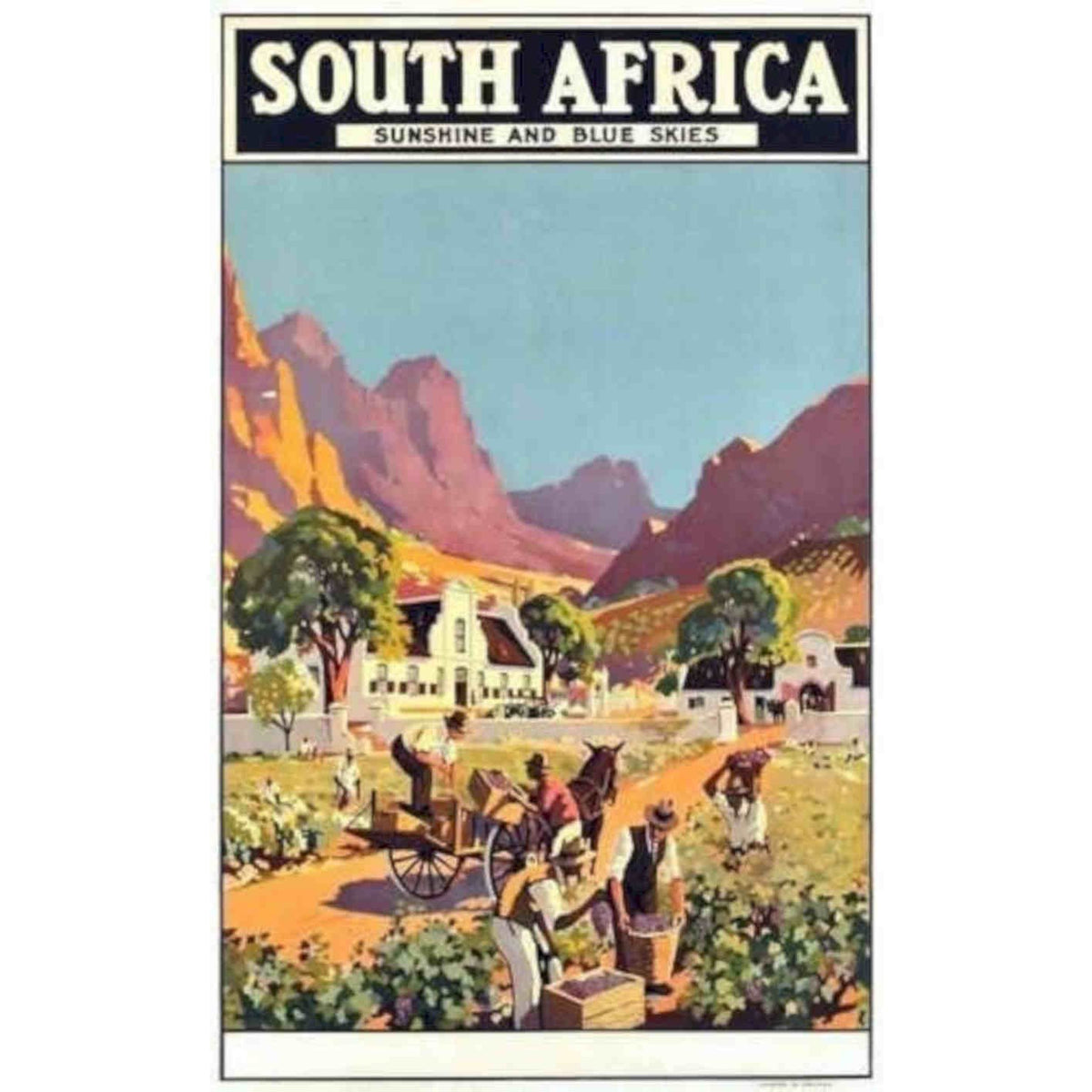 South Africa Sunshine And Blue Skies Tourism P Vintage Retro Advert Poster A4 P
