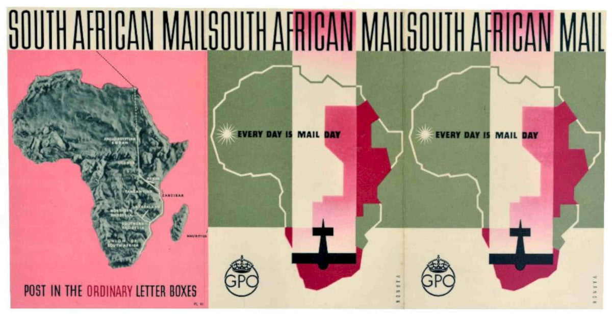 South African Mail Vintage Retro Advert Poster A4 Photo Print