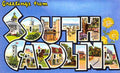South Carolina Luggage Label Vintage A4 Photo Print