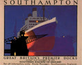Southampton Docks Poster 1930s Vintage Retro Advert Poster