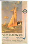 Southend Yacht Fare 1930s Vintage Retro Advert Poster