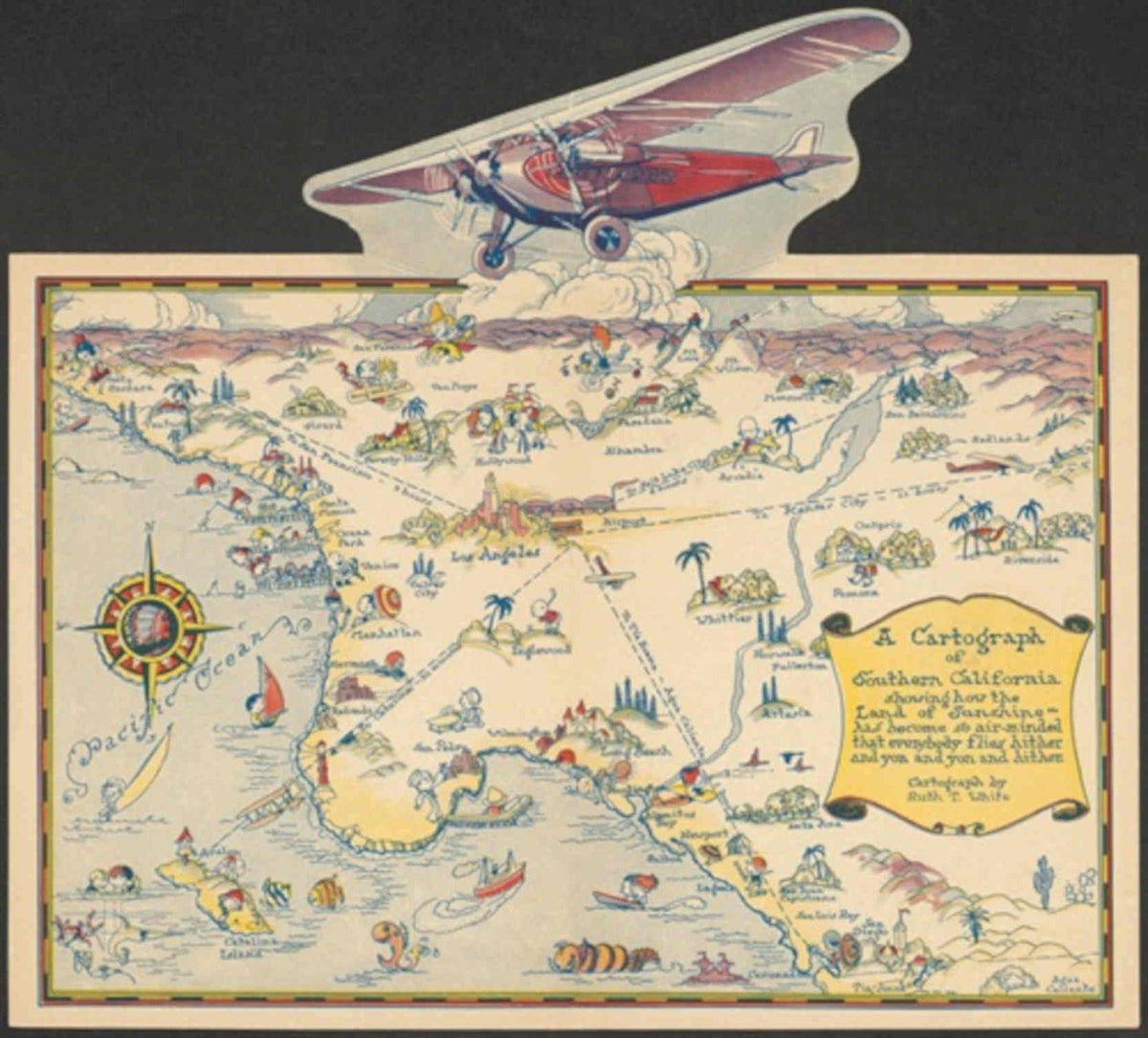Southern California Carto Vintage Retro Advert Poster