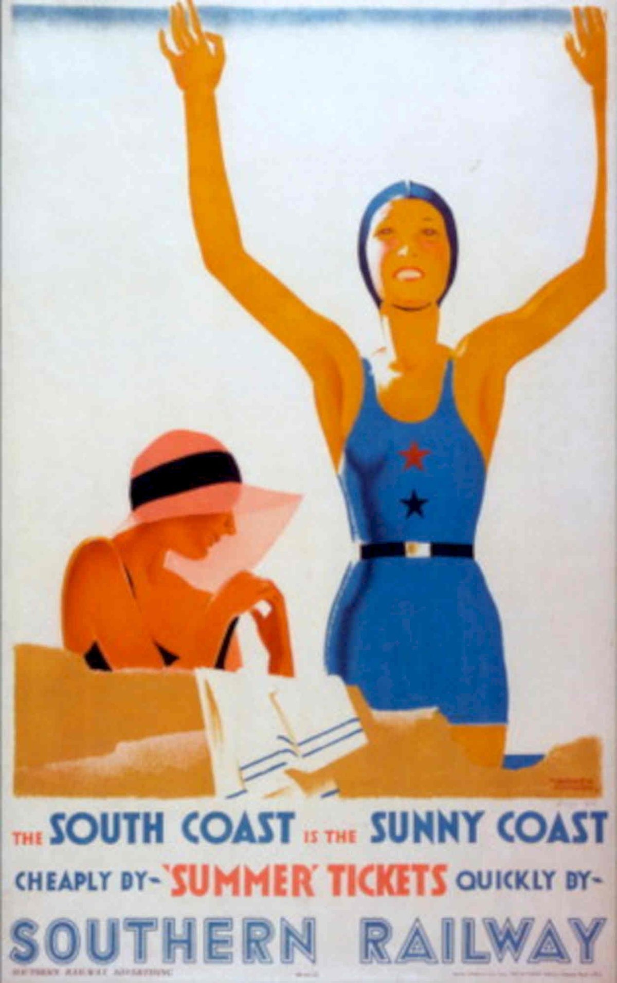 Southern Railway Beach 1930s Vintage Retro Advert Poster