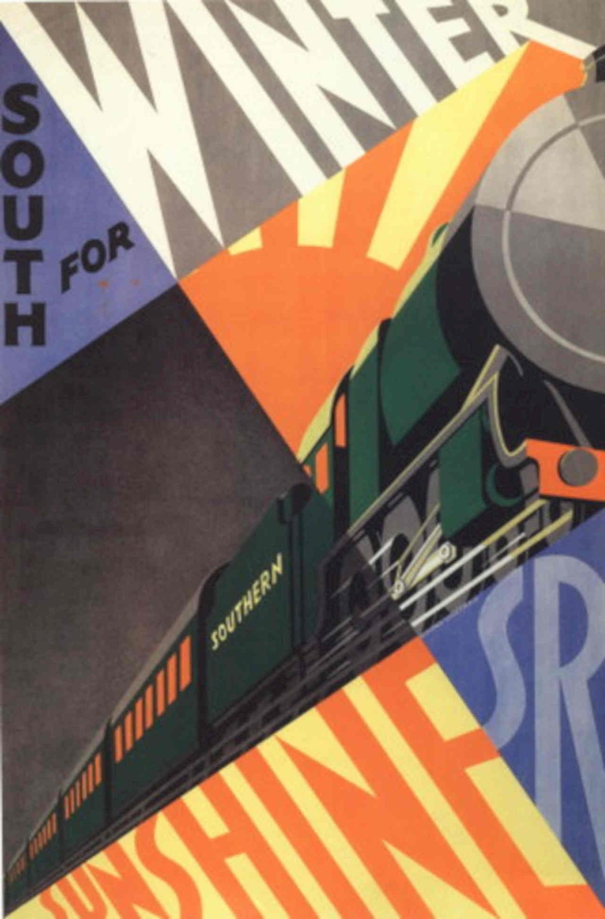 Southern Winter Train 1930s Vintage Retro Advert Poster