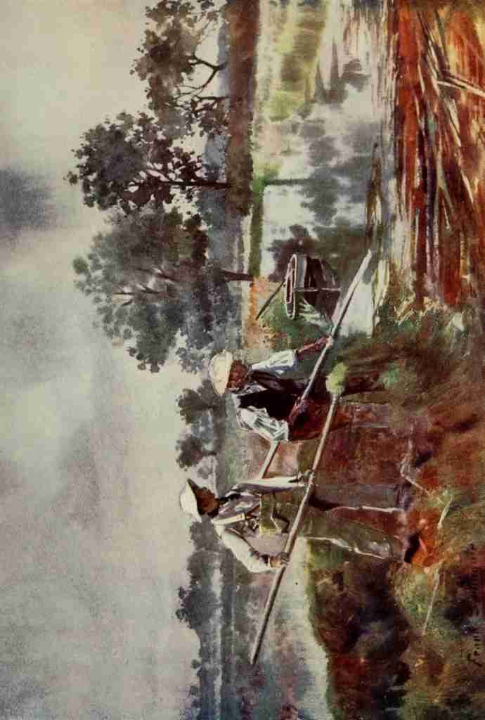 Southgate Frank 1872 1916 The Norfolk Broads 1906 Marshmen Weed lifting A4 Photo Print
