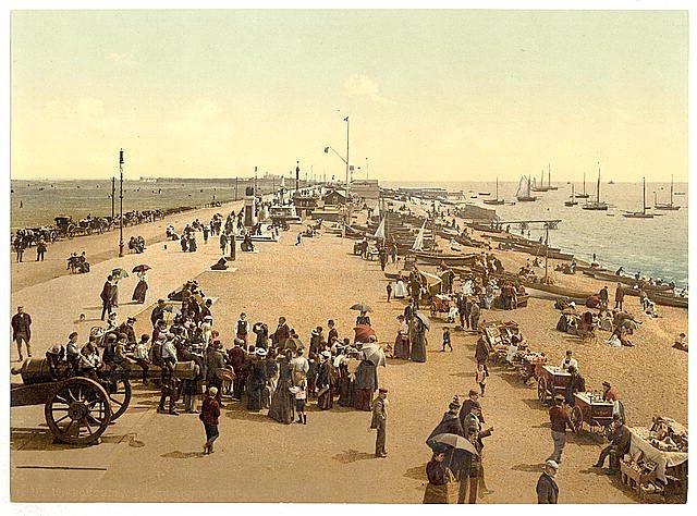 Southsea beach Vintage A4 Photo Print