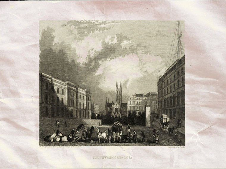 Southwark Church Cathedral London England Uk Britton Browne 1815 Vintage A4 Photo Print