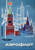 Soviet Europe Aeroflot Vintage Retro Advert Poster A4 Photo Print