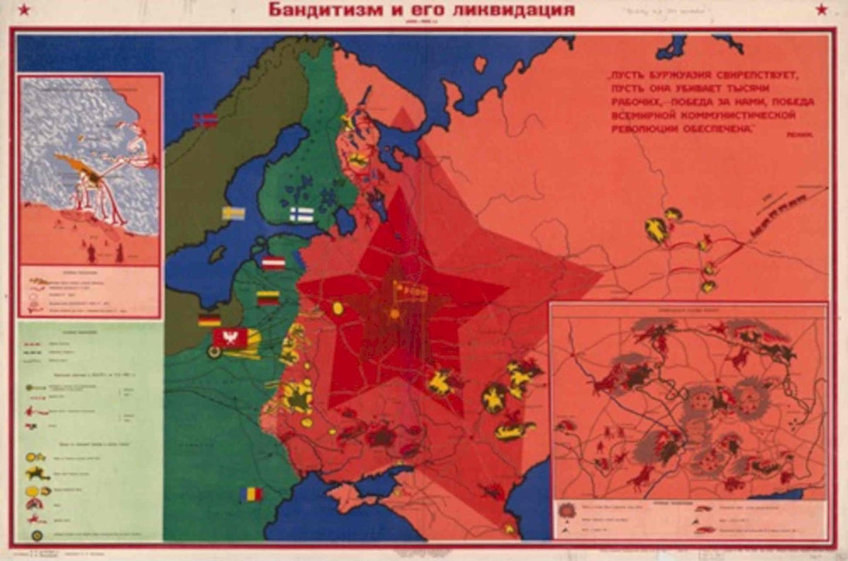 Soviet Europe Map Vintage Retro Advert Poster