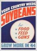Soybeans Defense 1944 American World War II Advert Poster