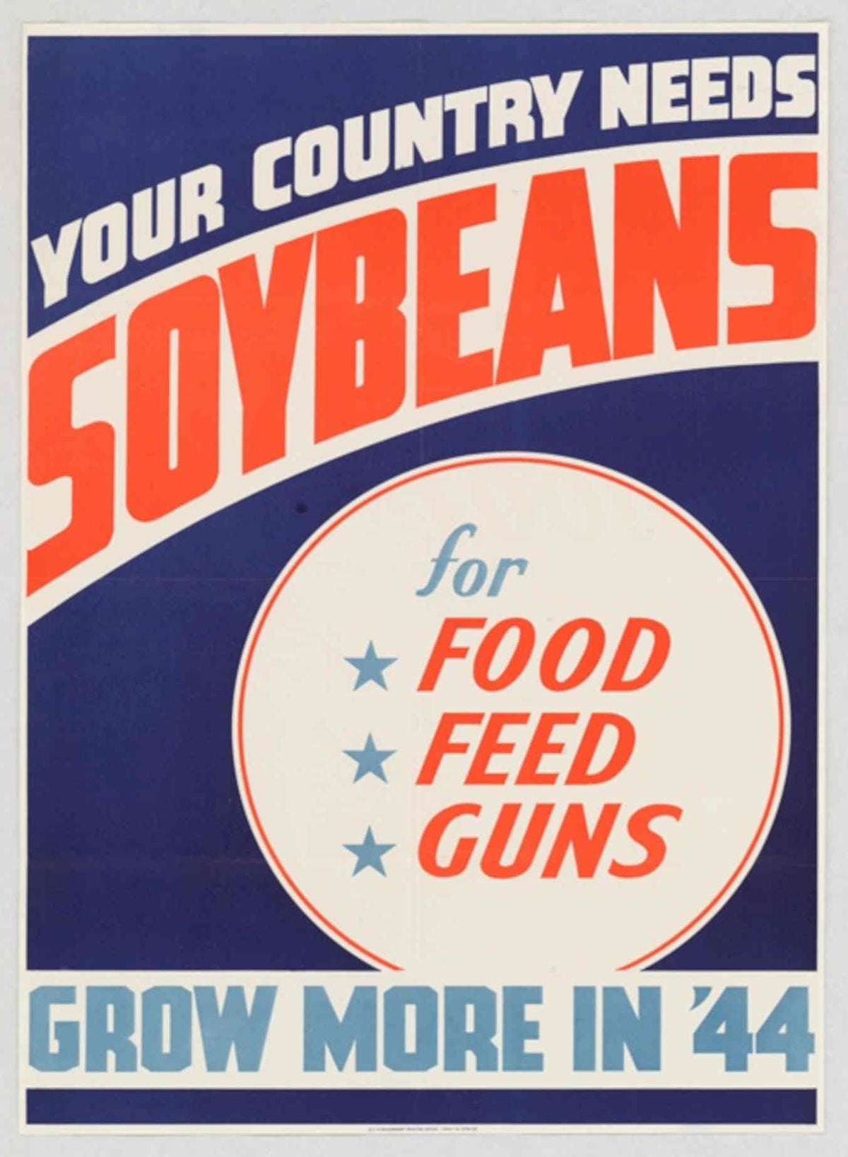 Soybeans Defense 1944 American World War II Advert Poster