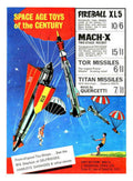Space Toys Rockets Vintage Retro Advert Poster A4 Photo Print