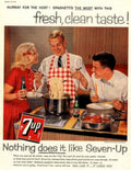 Spaghetti Host Sevenup 1950s Vintage Retro Advert Poster