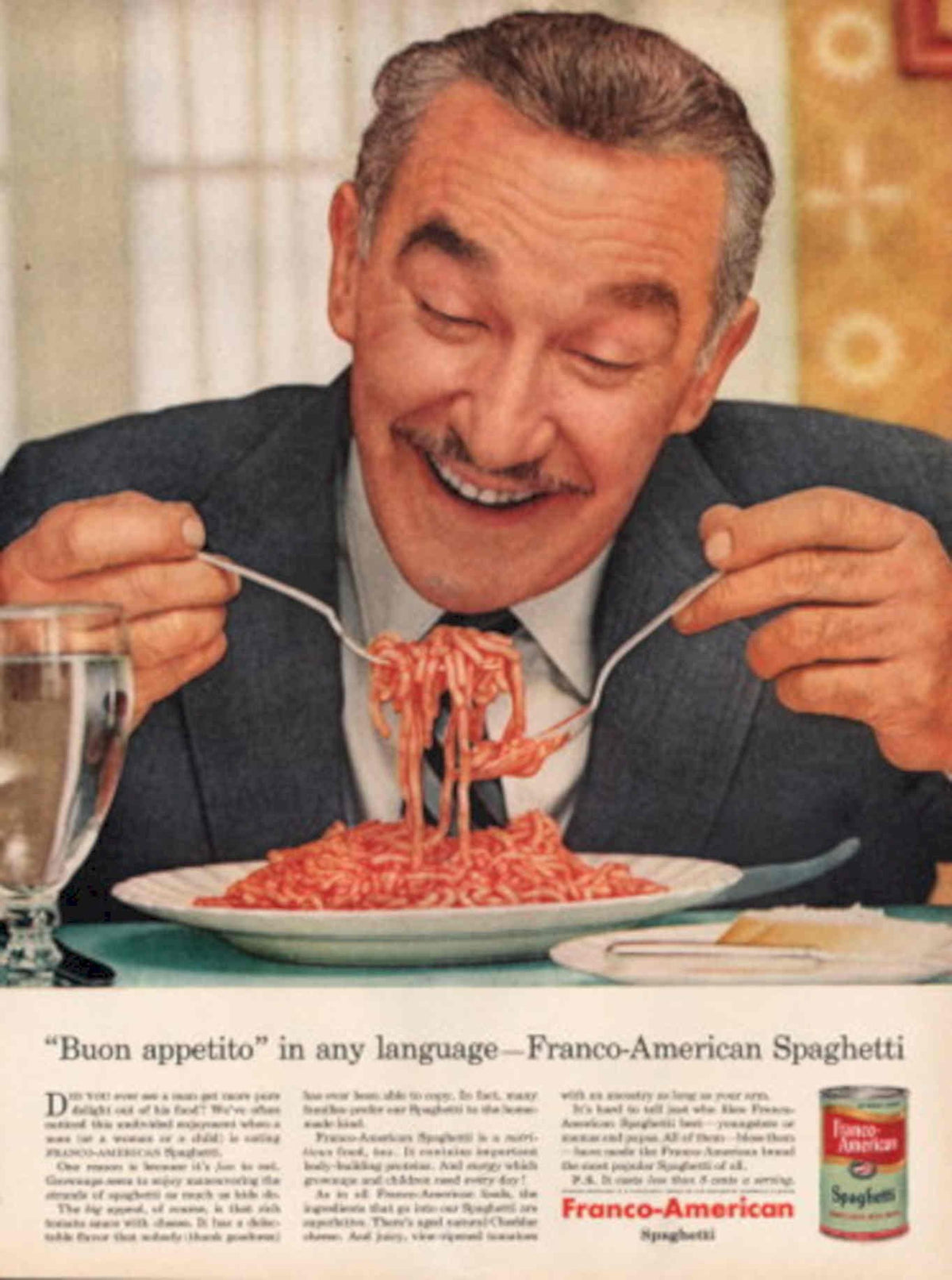 Spaghetti Table Reds 1950s Vintage Retro Advert Poster