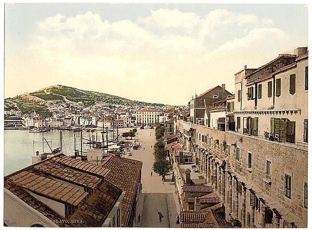 Spalato the water front Dalmatia Vintage A4 Photo Print
