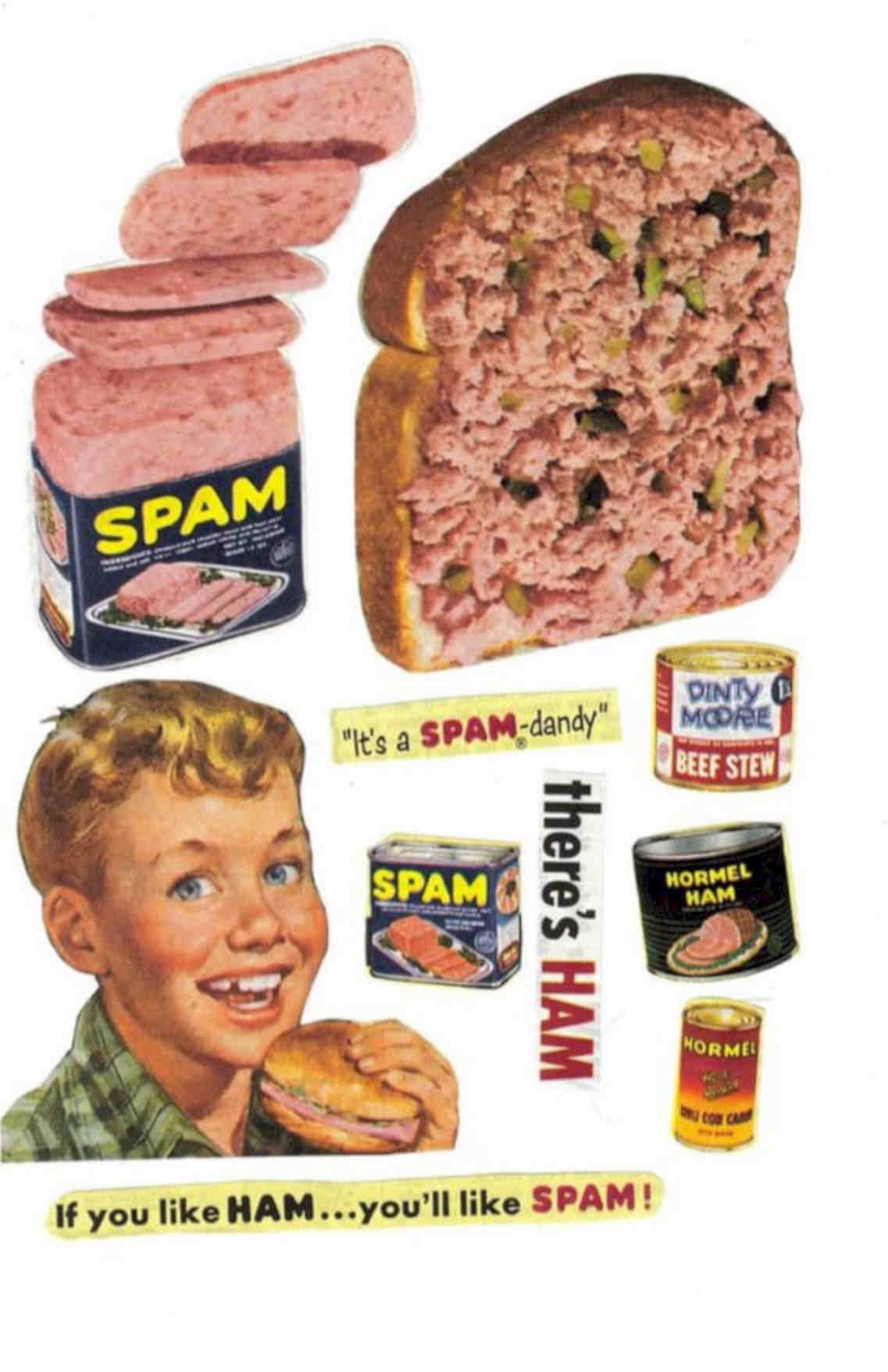 Spam Ham Sandwich Vintage Retro Advert Poster A4 Photo Print
