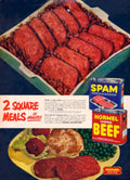 Spam Meals 1950s Vintage Retro Advert Poster