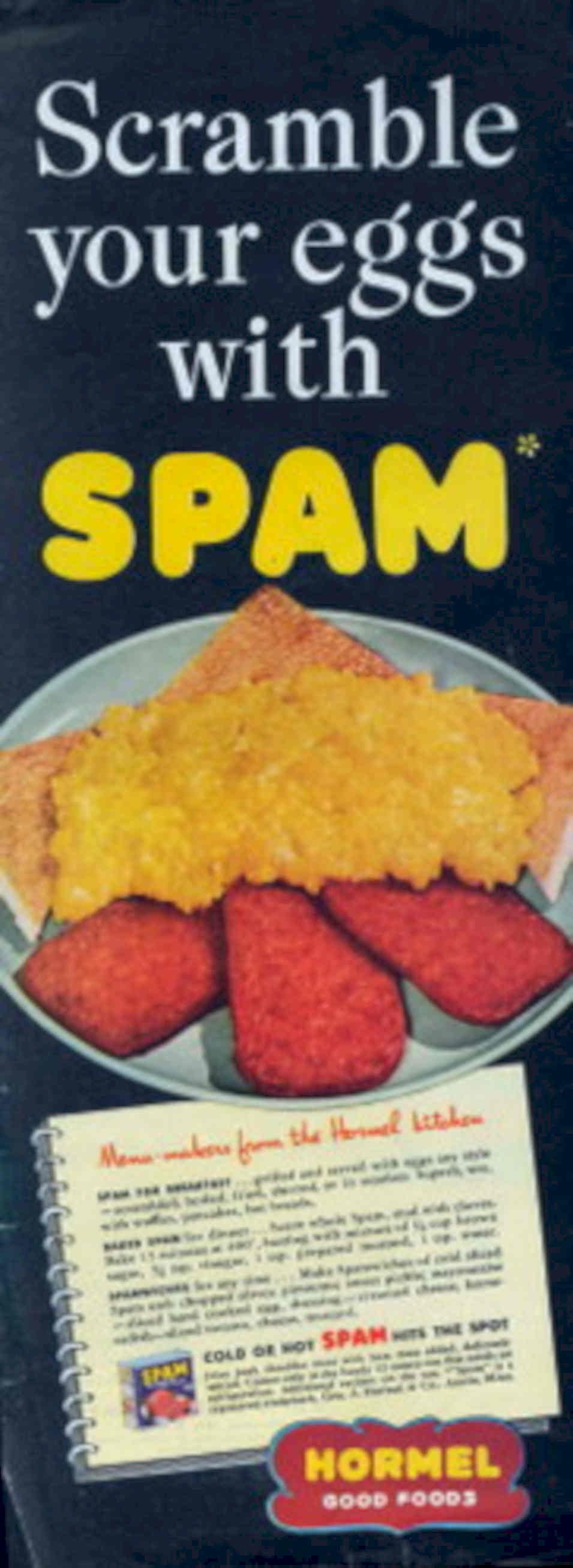 Spam Scrambled Eggs 1950s Vintage Retro Advert Poster