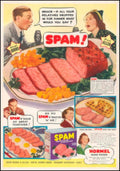 Spam Waffles Eggs 1940s Vintage Retro Advert Poster