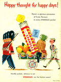 Spangles Fruit Cart 1950s Vintage Retro Advert Poster