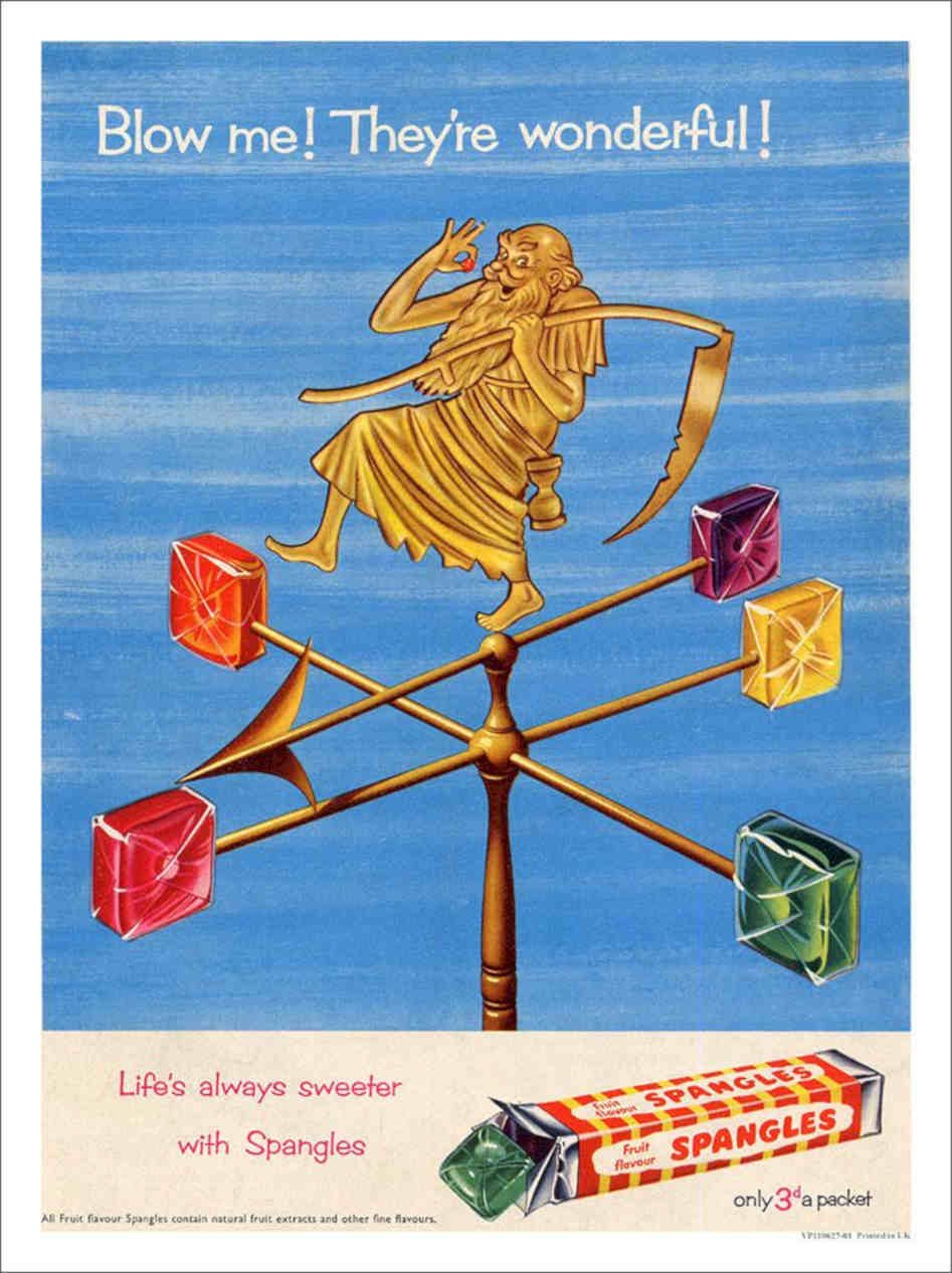 Spangles Sweets Vintage Retro Advert Poster A4 Photo Print
