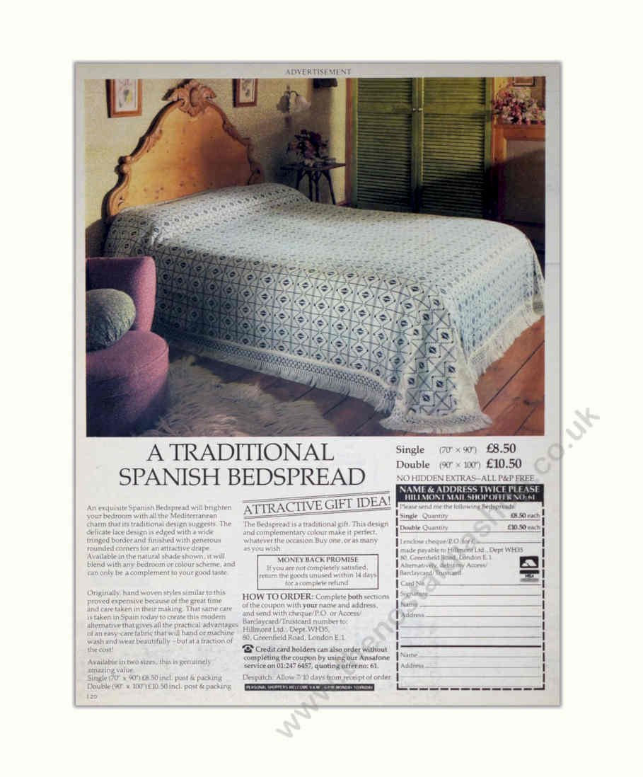 Spanish Bedspread Prices Vintage Retro Advert Poster A4 Photo Print
