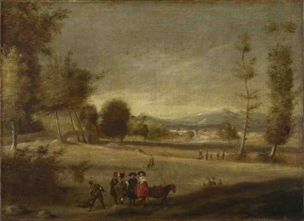 Spanish Landscape with Figures A4 Photo Print