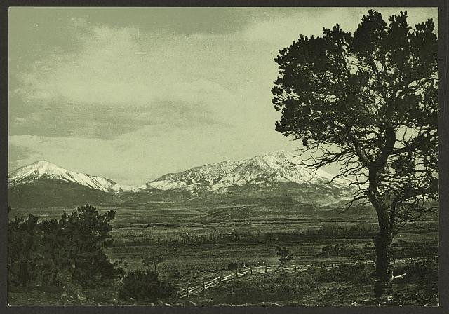 Spanish Peaks Vintage A4 Photo Print