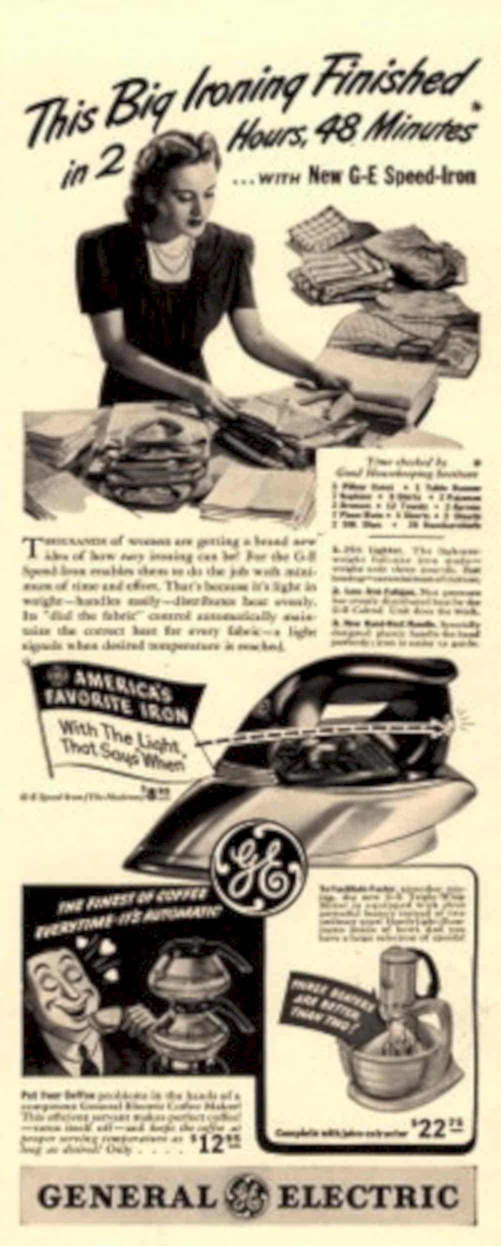 Speed Iron Linen 1940s Vintage Retro Advert Poster
