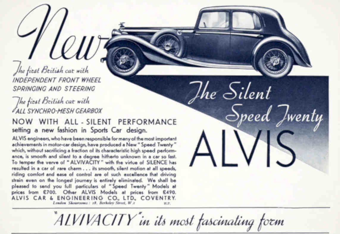 Speed Twenty Alvis Vintage Retro Advert Poster A4 Photo Print